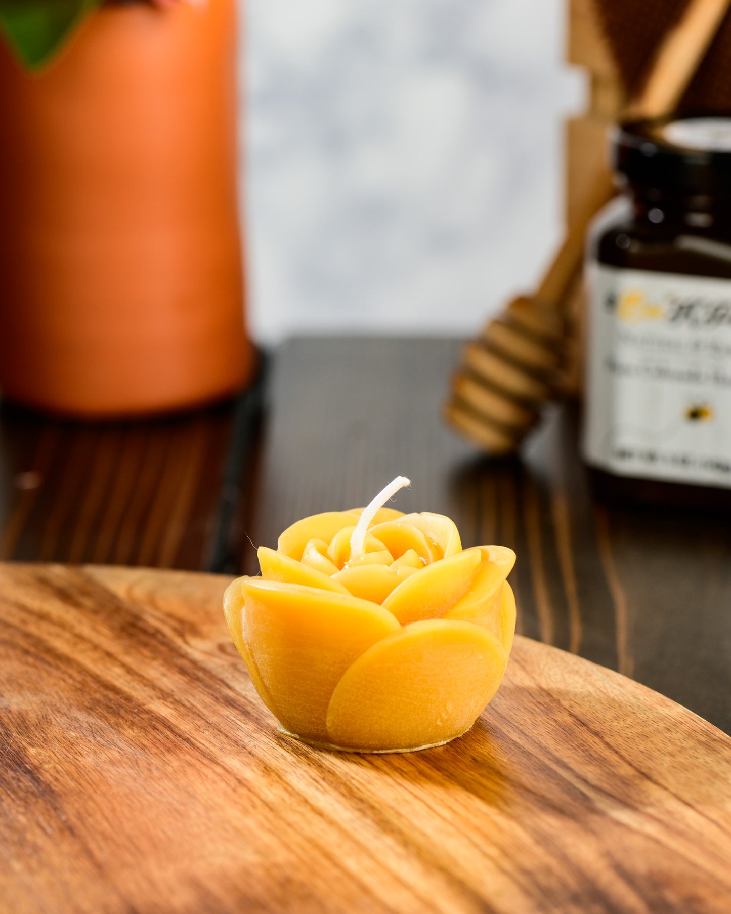 Flower Bud Beeswax Candle